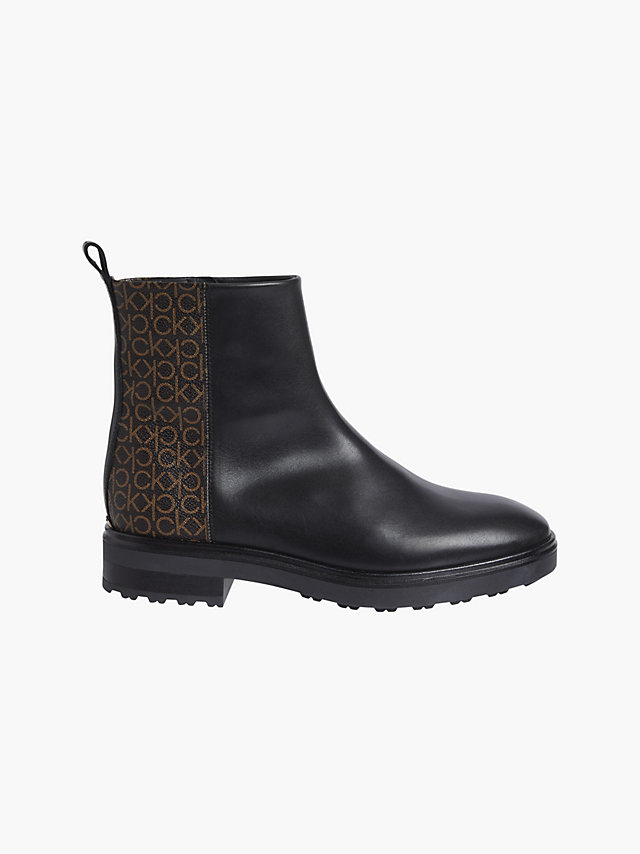 Black / Brown Mono Leather Boots undefined women Calvin Klein