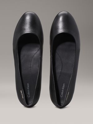 ck black leather ballerinas for women calvin klein