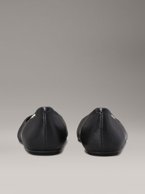 ck black leather ballerinas for women calvin klein