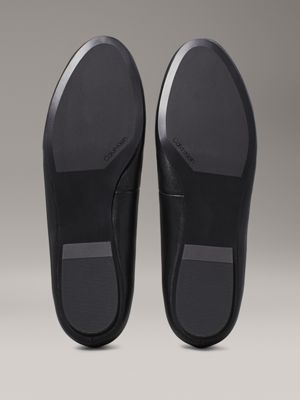 ck black leather ballerinas for women calvin klein