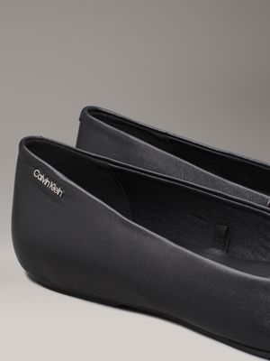 ck black leather ballerinas for women calvin klein