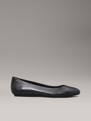 black leather ballerinas for women calvin klein