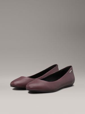 oxblood leather ballerinas for women calvin klein