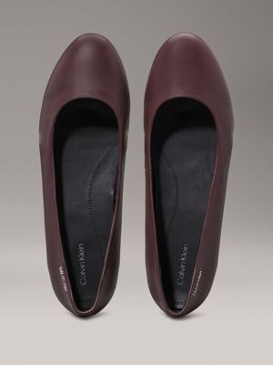 oxblood leather ballerinas for women calvin klein