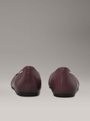 oxblood leather ballerinas for women calvin klein