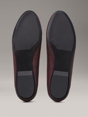 oxblood leather ballerinas for women calvin klein