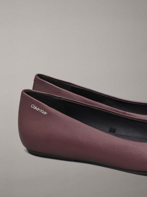 oxblood leather ballerinas for women calvin klein