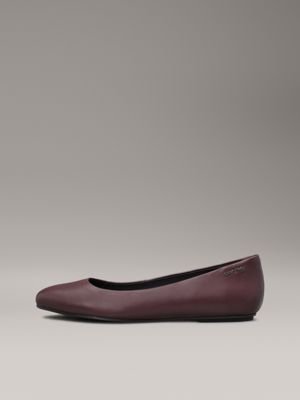 oxblood leather ballerinas for women calvin klein