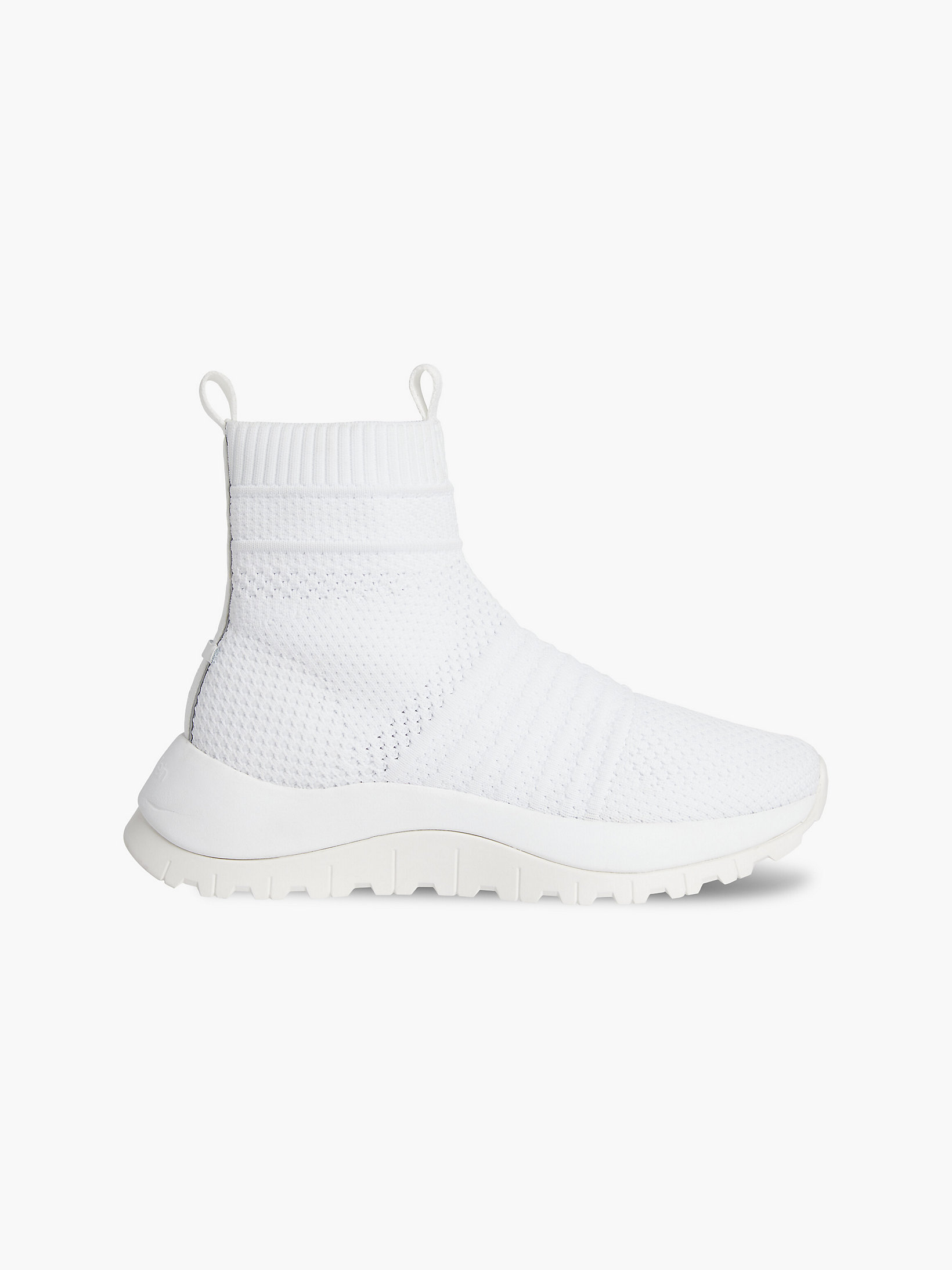 CK White Recycled Knit High-Top Trainers undefined women Calvin Klein