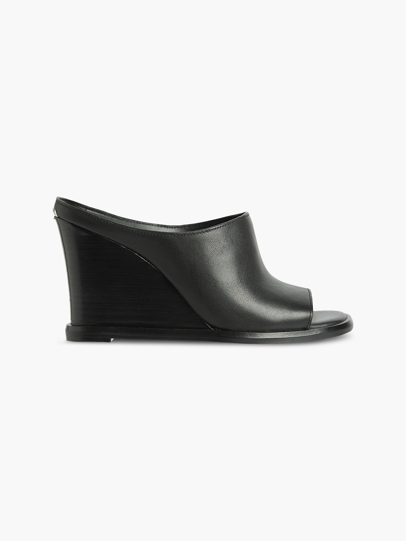 CK Black Leather Wedge Sandals undefined women Calvin Klein
