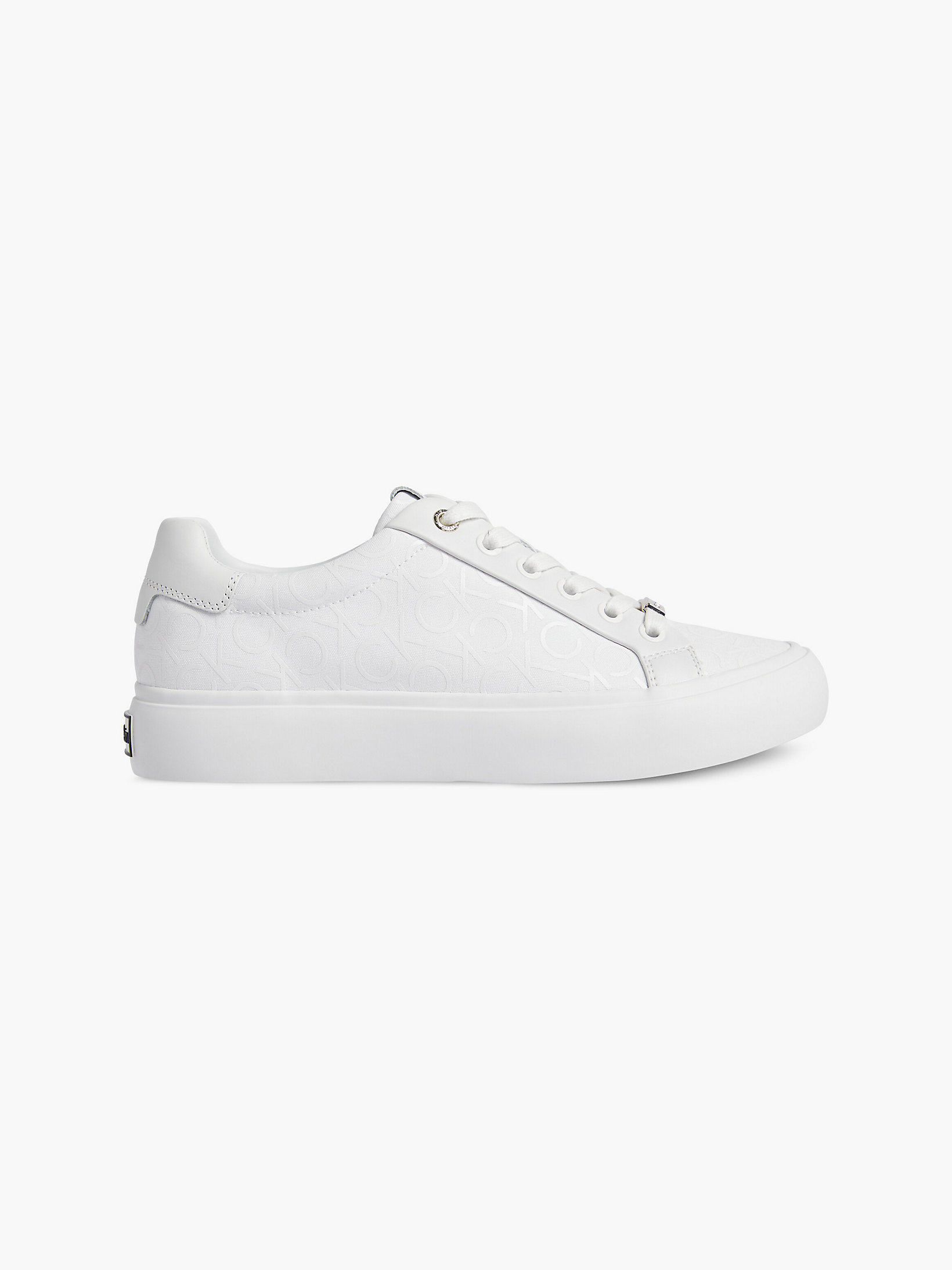 White Mono Mix Recycled Canvas Trainers undefined women Calvin Klein