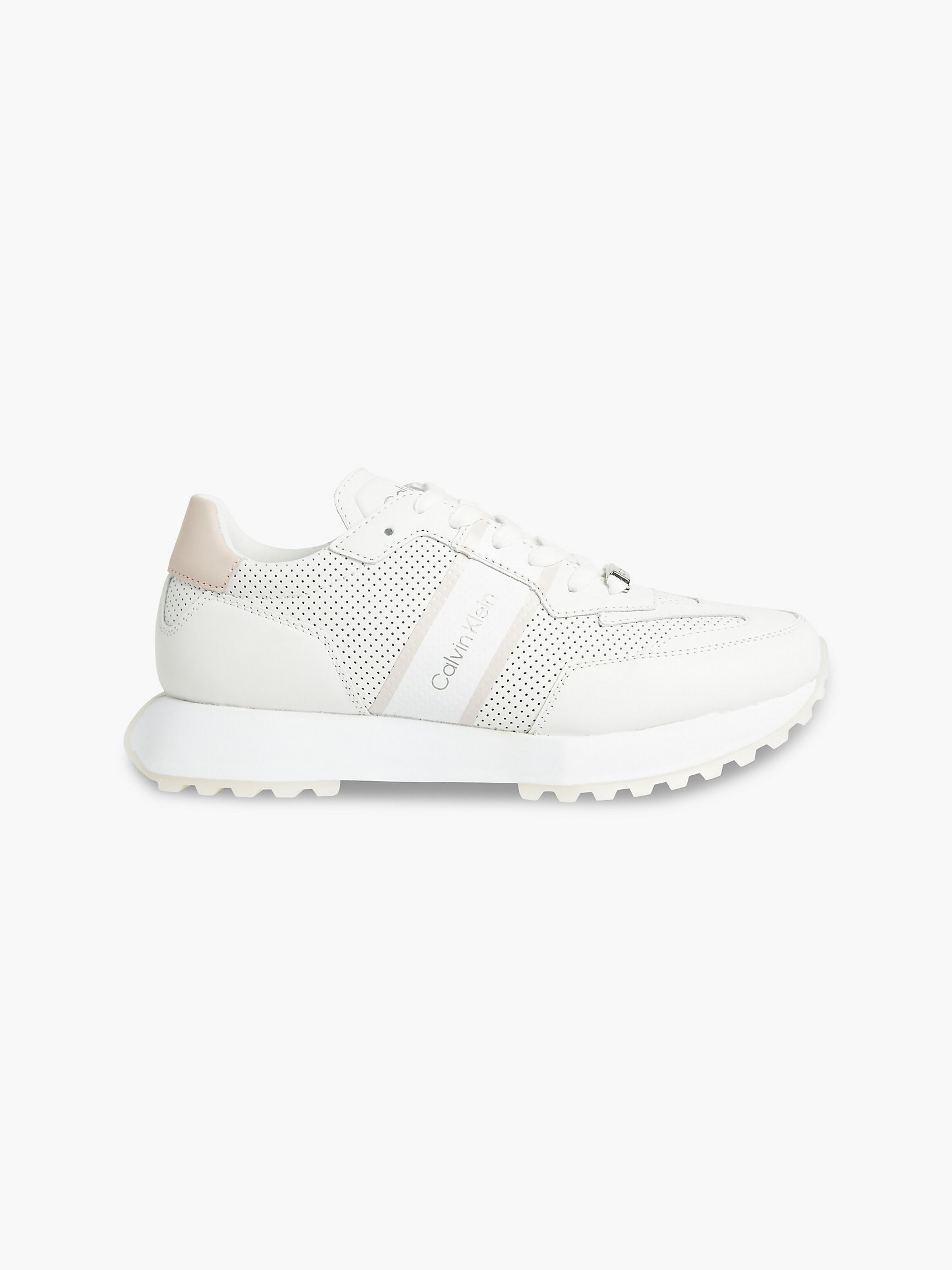 White/sping Rose Leather Trainers undefined women Calvin Klein