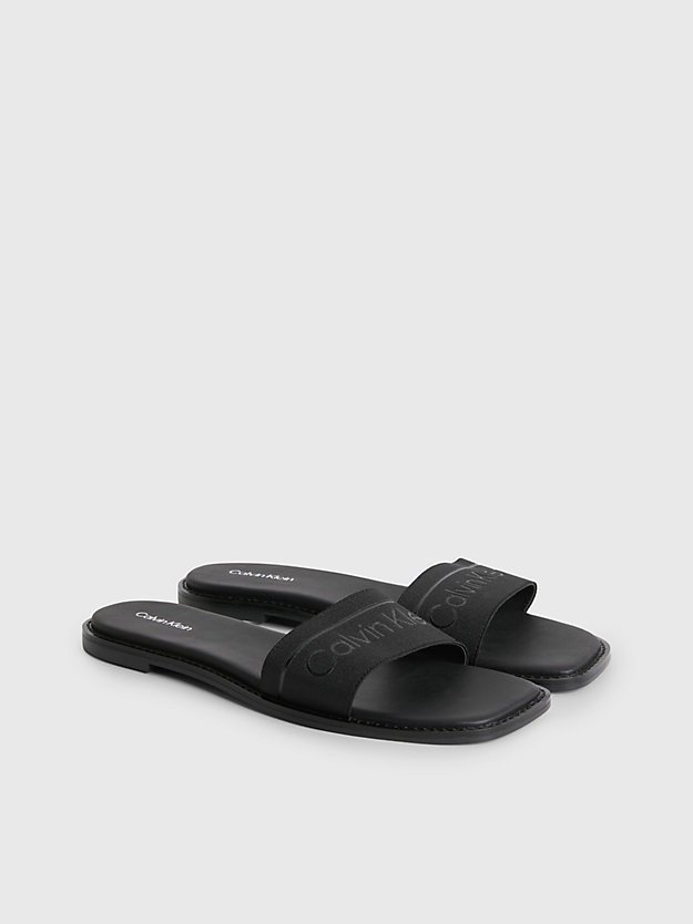 ck black square toe sandals for women calvin klein