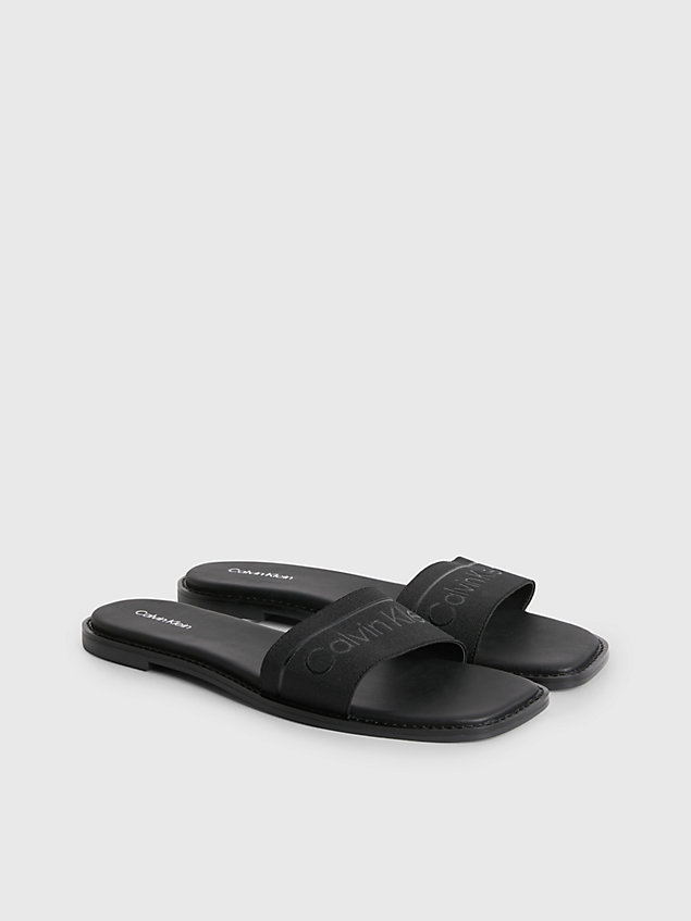 sandales à bout carré black pour femmes calvin klein