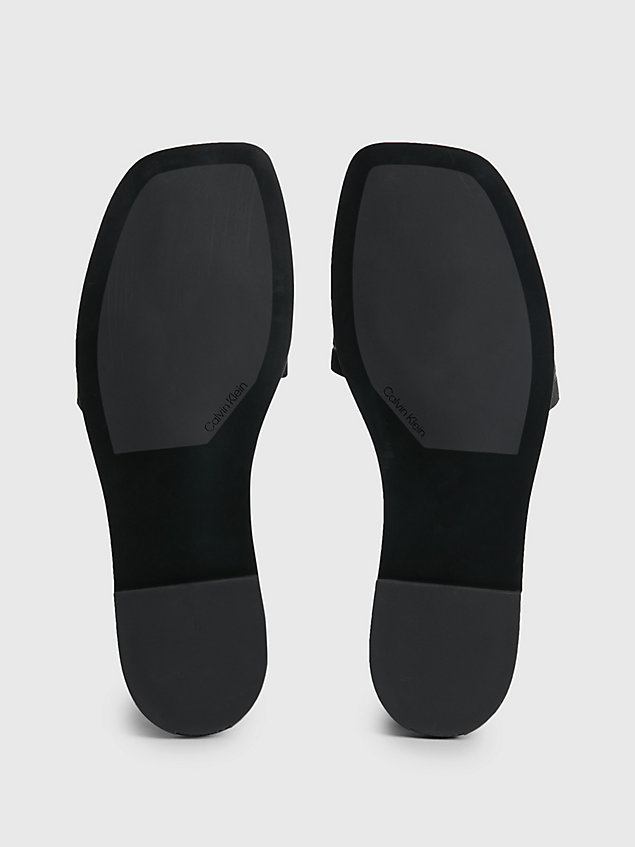 black sandalen mit eckiger zehenpartie für damen - calvin klein