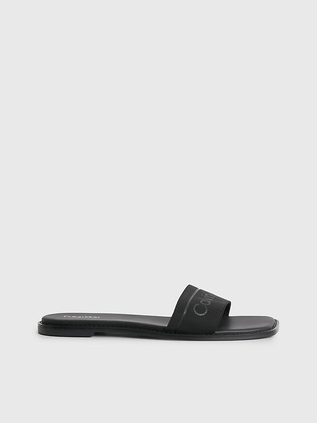 black sandalen mit eckiger zehenpartie für damen - calvin klein