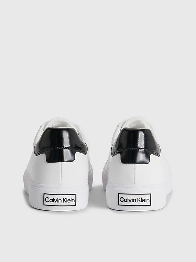 WHITE/BLACK Leather Trainers for women CALVIN KLEIN
