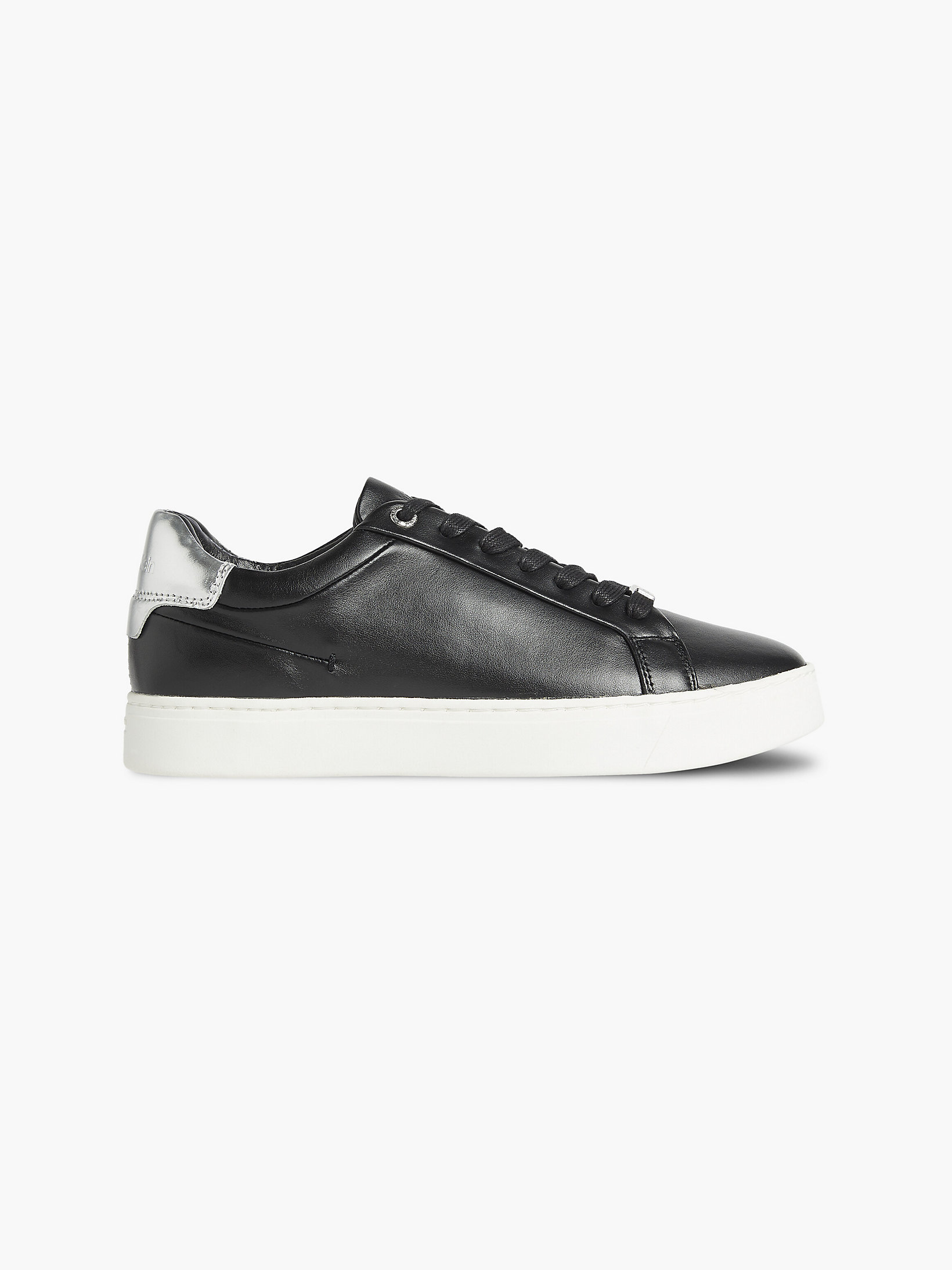 Black / Silver Leather Trainers undefined women Calvin Klein