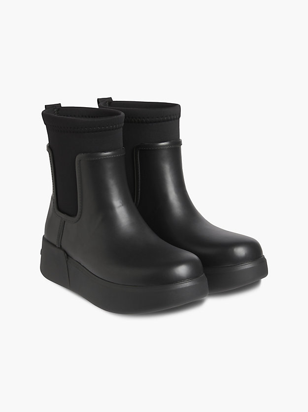 CK BLACK Wedge Rain Boots for women CALVIN KLEIN