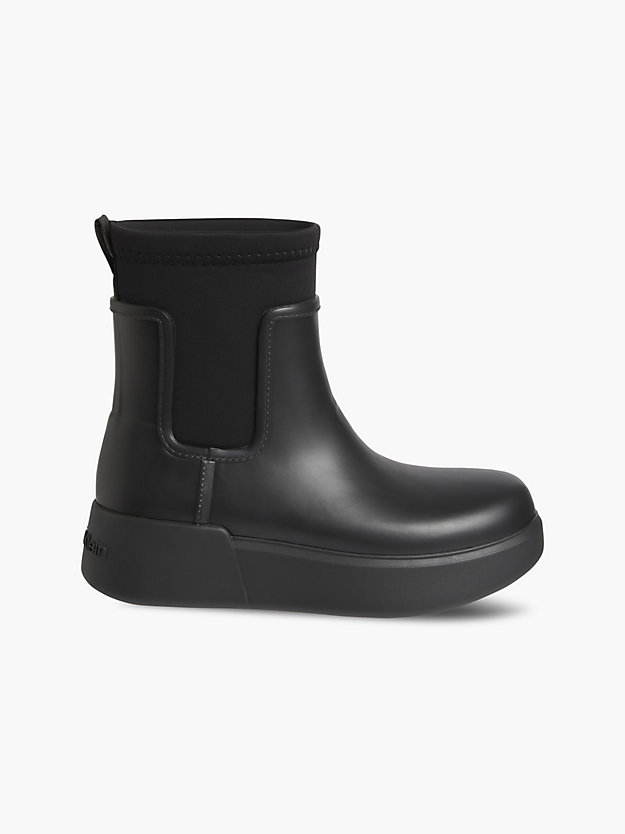 CK BLACK Wedge Rain Boots for women CALVIN KLEIN
