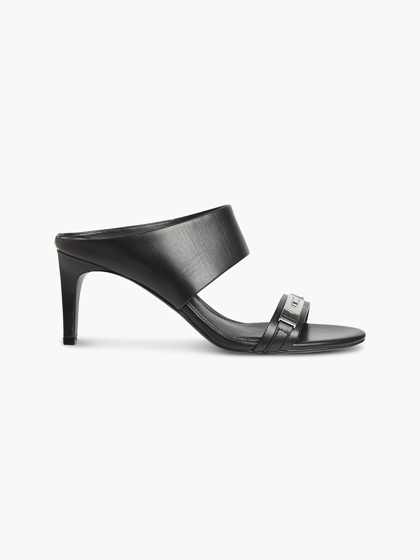 CK Black Leather Heeled Sandals undefined women Calvin Klein