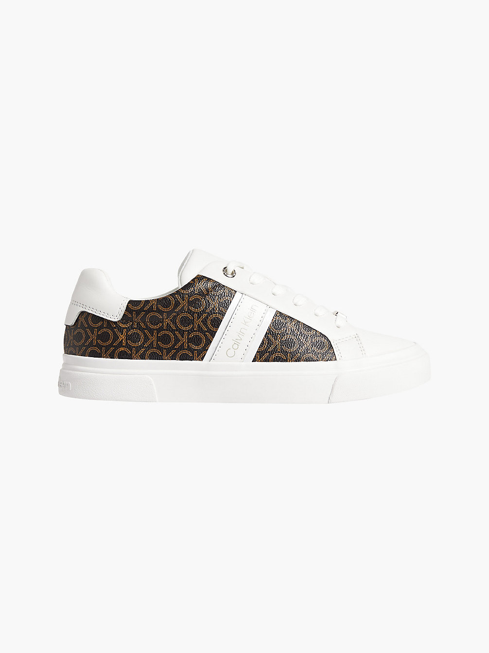 WHITE/BROWN MONO Recycled Logo Trainers undefined women Calvin Klein
