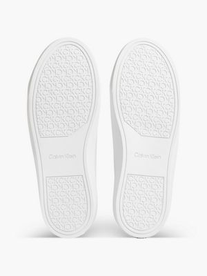 TRIPLE WHITE Baskets montantes en cuir for femmes CALVIN KLEIN