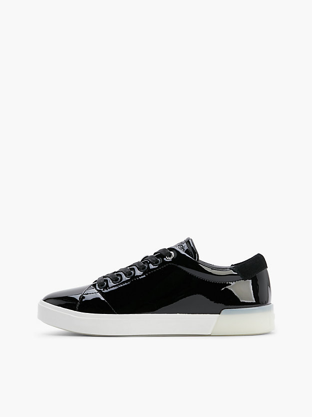 CK BLACK Leather Trainers for women CALVIN KLEIN