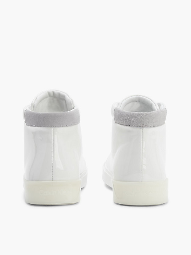 ck white high top sneakers aus leder für damen - calvin klein