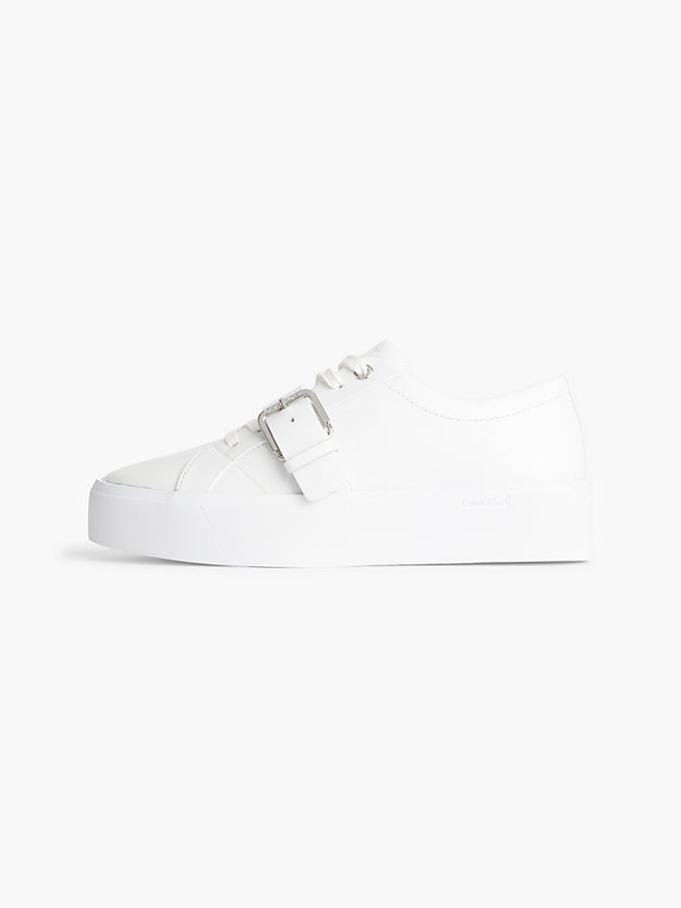 TRIPLE WHITE Plateau-Sneakers aus Leder für Damen CALVIN KLEIN