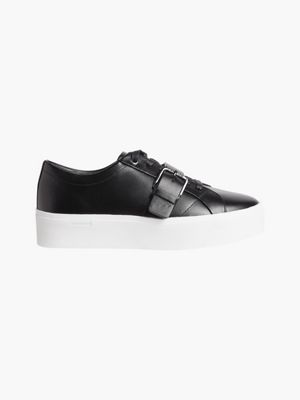 calvin klein leather platform trainers