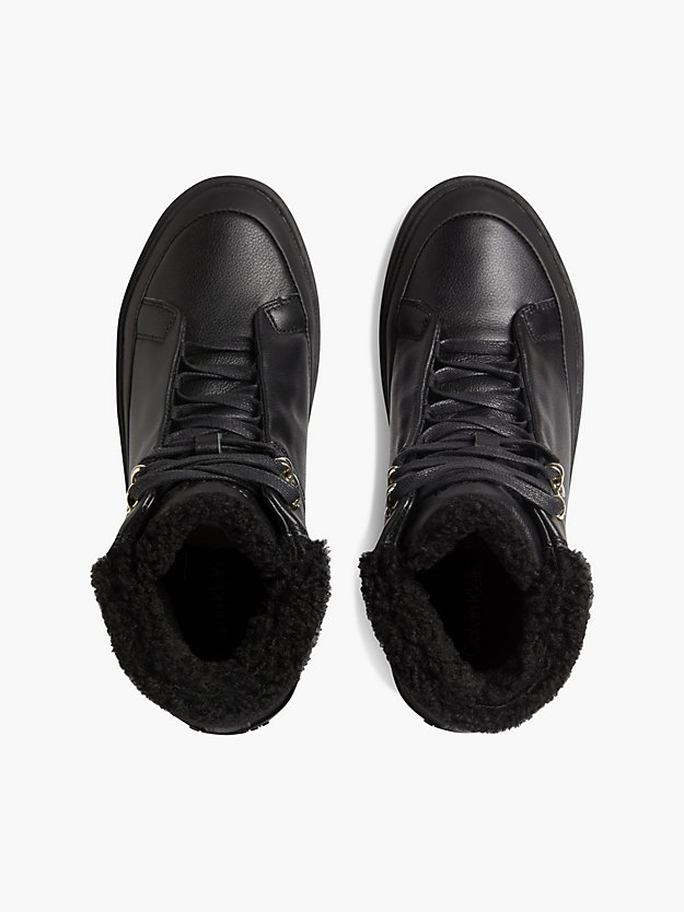 TRIPLE BLACK Skórzane buty sportowe za kostkę dla Kobiety CALVIN KLEIN