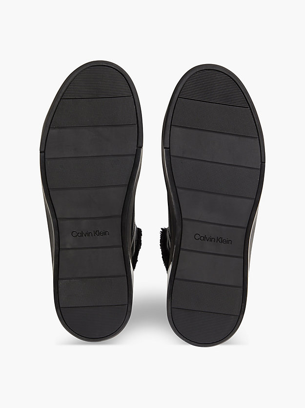 TRIPLE BLACK Leather High-Top Trainers for women CALVIN KLEIN