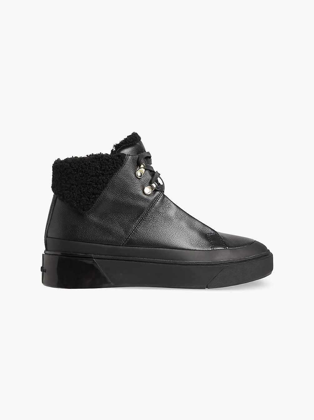 TRIPLE BLACK Leather High-Top Trainers undefined women Calvin Klein