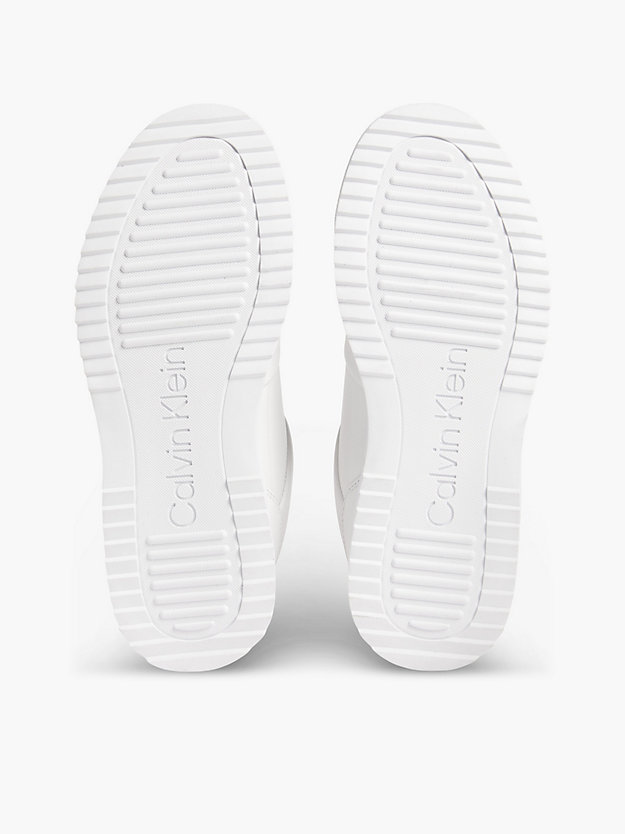 CK WHITE Leather Trainers for women CALVIN KLEIN