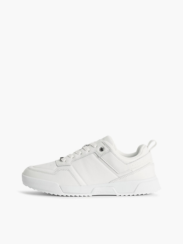 CK WHITE Leather Trainers for women CALVIN KLEIN