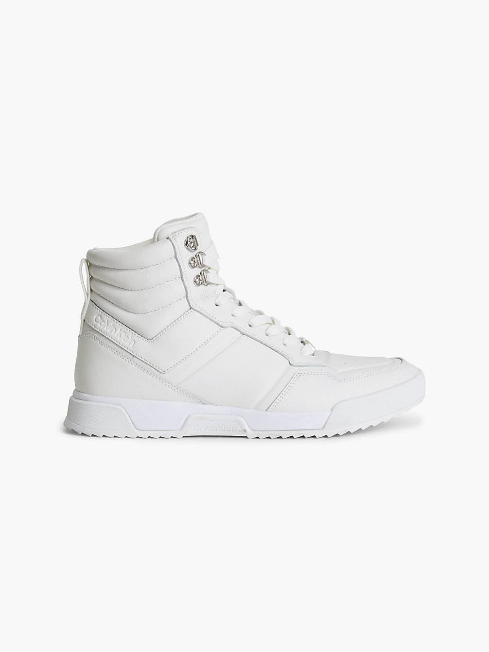 CK WHITE Leather High-Top Trainers undefined women Calvin Klein
