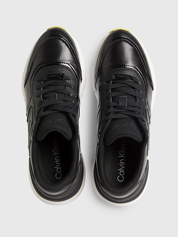 CK BLACK Recycled Faux Leather Trainers for women CALVIN KLEIN