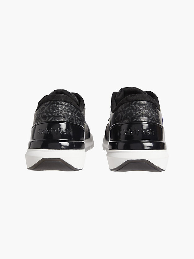 BLACK / BLACK MONO Recycled Faux Leather Trainers for women CALVIN KLEIN