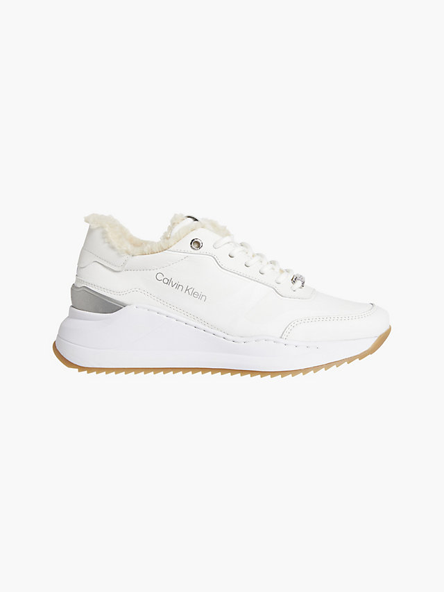 CK White Leather Wedge Trainers undefined women Calvin Klein