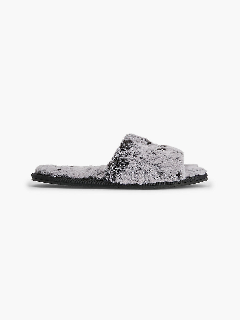 LIGHT GREY Recycled Faux Fur Slippers undefined women Calvin Klein