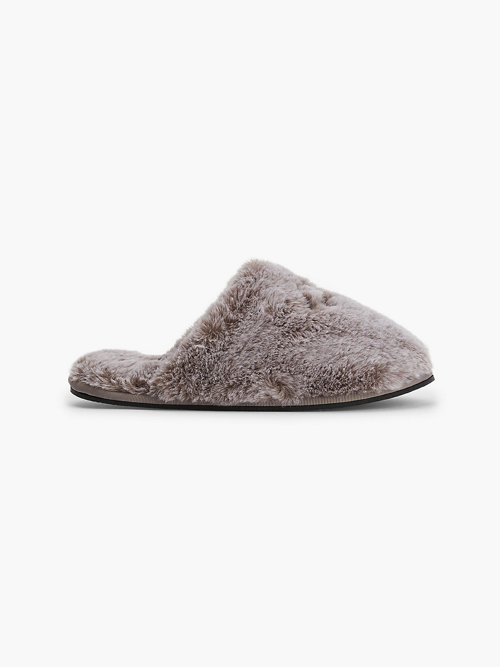 LIGHT GREY Recycled Faux Fur Slippers undefined women Calvin Klein