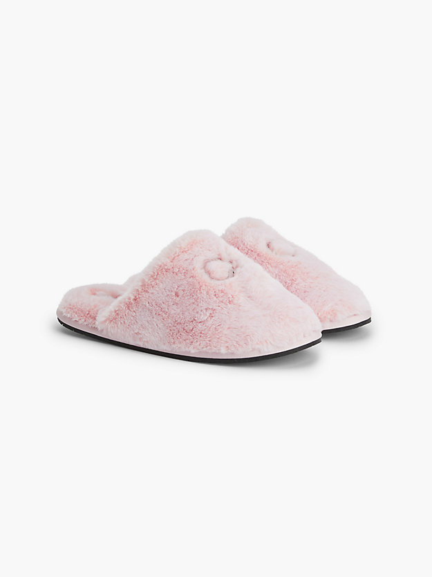 PINK BLOOM Recycled Faux Fur Slippers for women CALVIN KLEIN