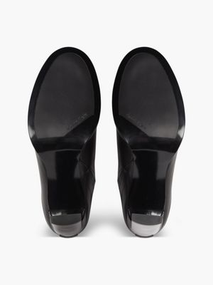 CK BLACK Leather Heeled Mule for women CALVIN KLEIN