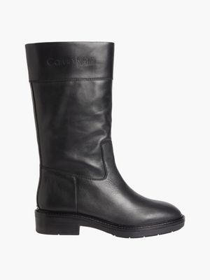  stiefel mit absatz aus leder für damen - calvin klein
