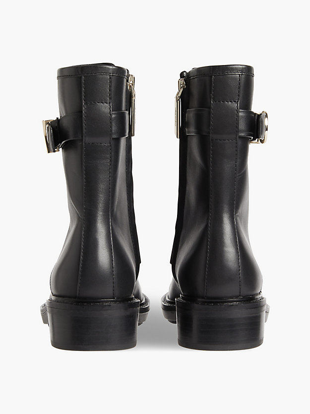 CK BLACK Leather Heeled Boots for women CALVIN KLEIN