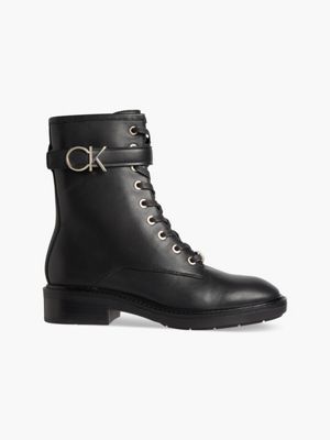  stiefel mit absatz aus leder für damen - calvin klein