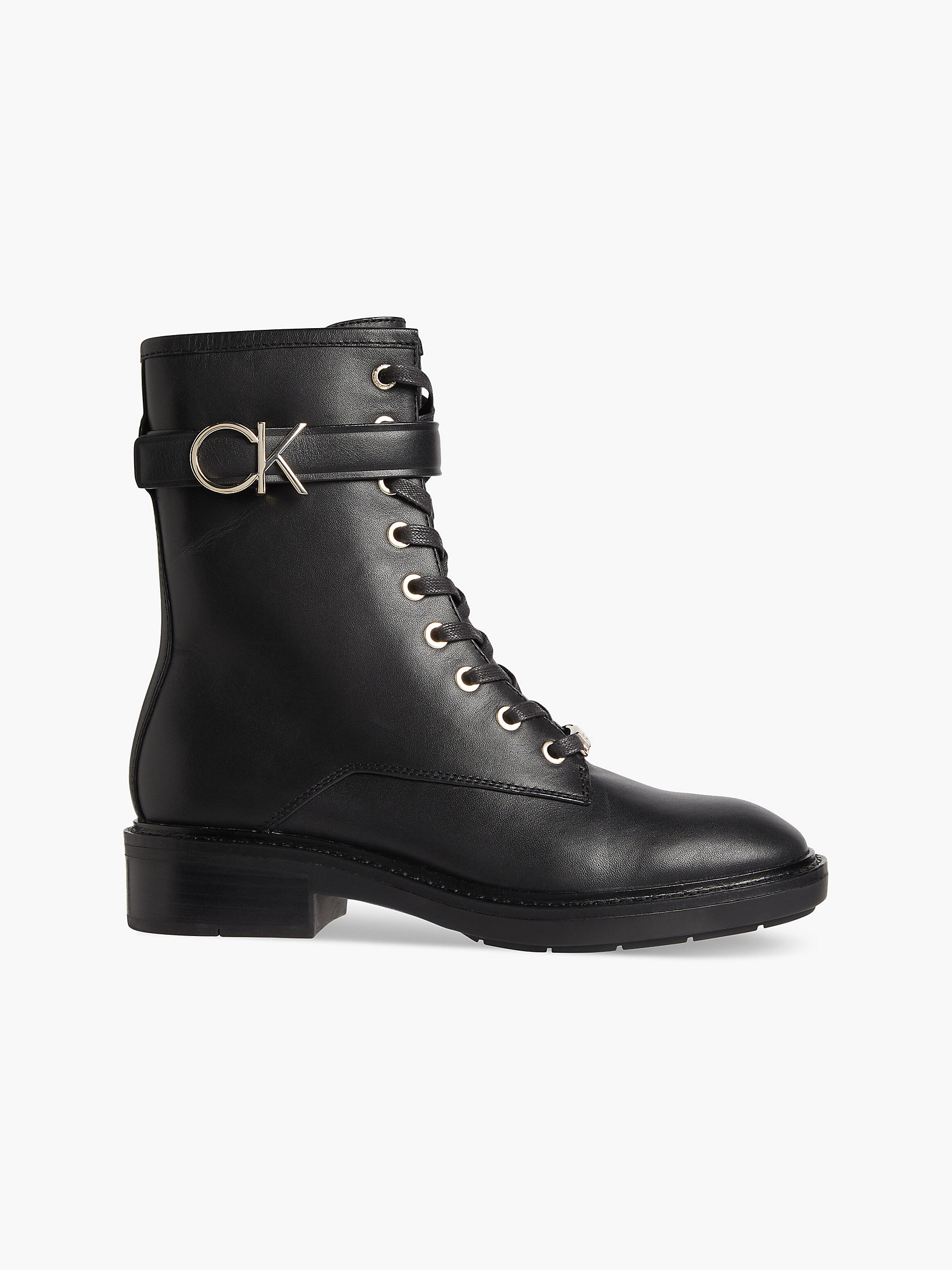 CK Black Leather Heeled Boots undefined women Calvin Klein
