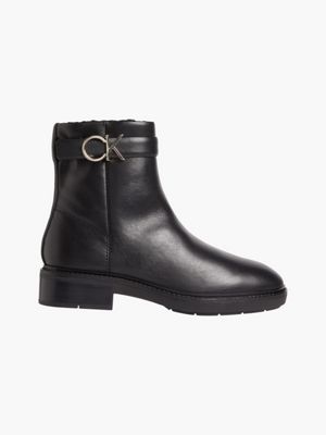 CK BLACK Leather Ankle Boots undefined women Calvin Klein