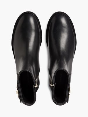 Calvin klein outlet black leather booties